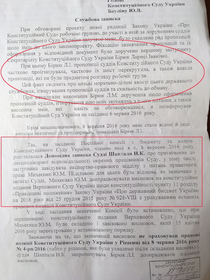 У Конституційному Суді України заявляють про підробку документів суду